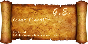 Giesz Elemér névjegykártya